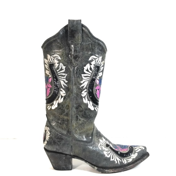 Corral Floral Horseshoe Rose Cowboy 
